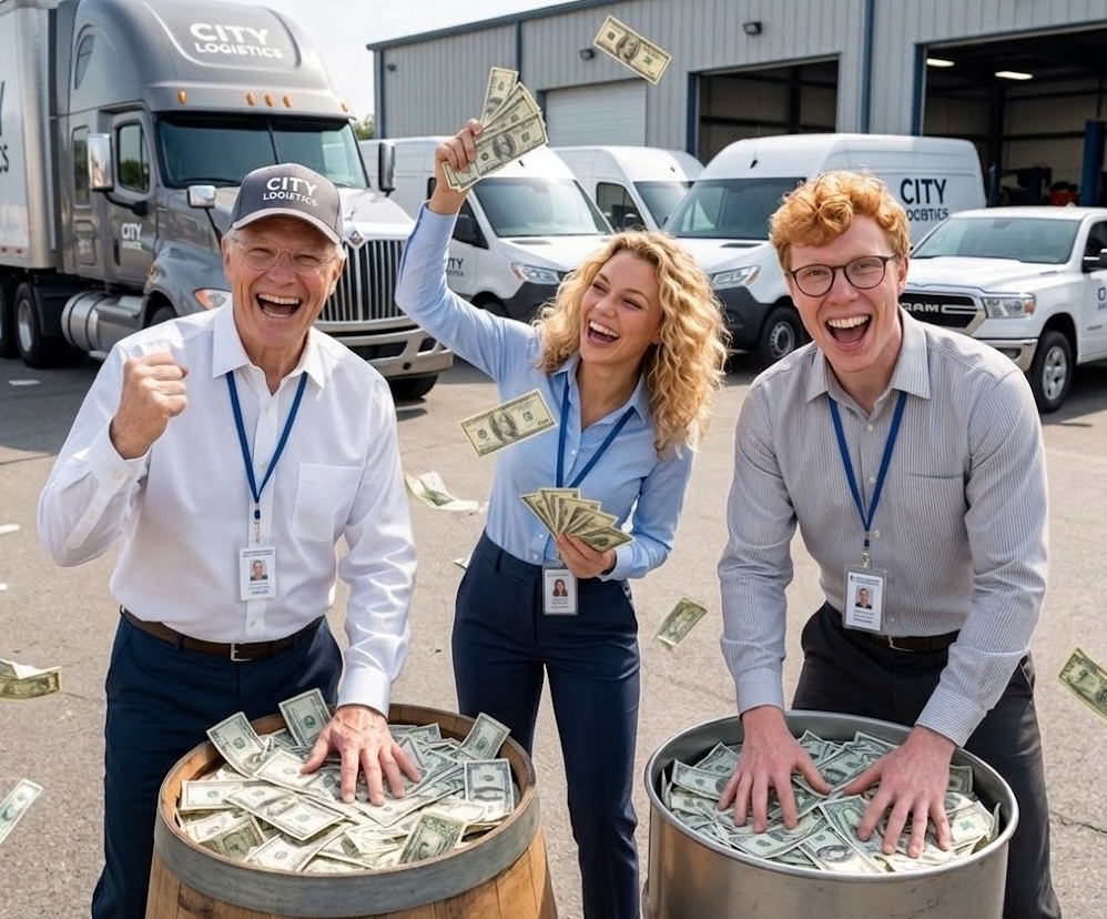 Fleet management team celebrating recovered diminished value claims with PayoutJet